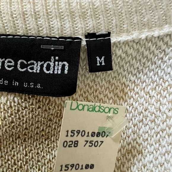 Pierre Cardin 1990s Metallic Harlequin Cardigan Sweater Medium - Picture 10 of 14